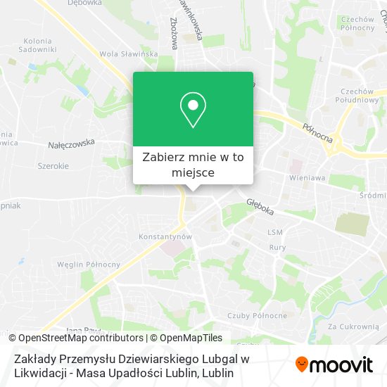 Mapa Zakłady Przemysłu Dziewiarskiego Lubgal w Likwidacji - Masa Upadłości Lublin