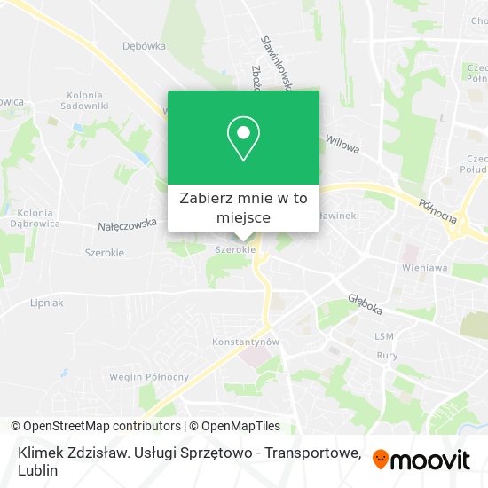 Mapa Klimek Zdzisław. Usługi Sprzętowo - Transportowe
