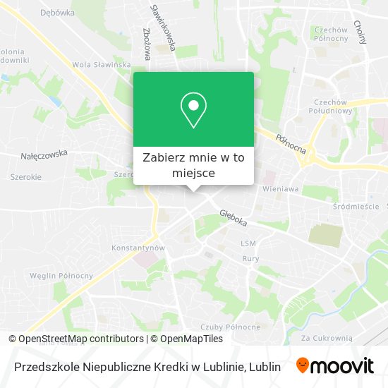 Mapa Przedszkole Niepubliczne Kredki w Lublinie