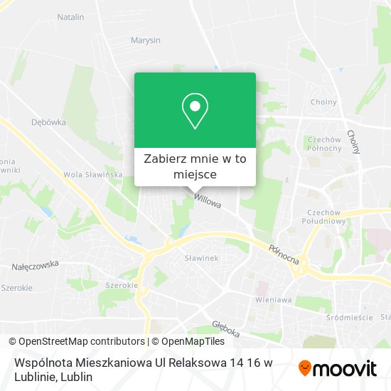 Mapa Wspólnota Mieszkaniowa Ul Relaksowa 14 16 w Lublinie
