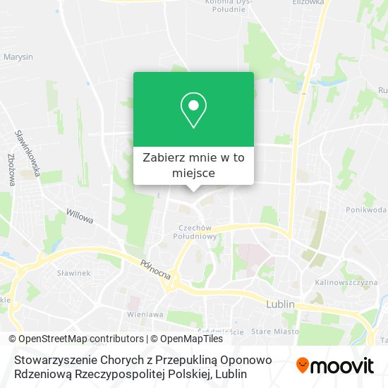 Mapa Stowarzyszenie Chorych z Przepukliną Oponowo Rdzeniową Rzeczypospolitej Polskiej