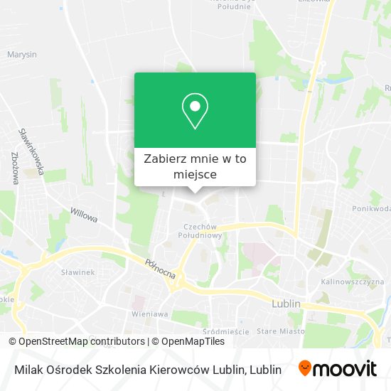 Mapa Milak Ośrodek Szkolenia Kierowców Lublin