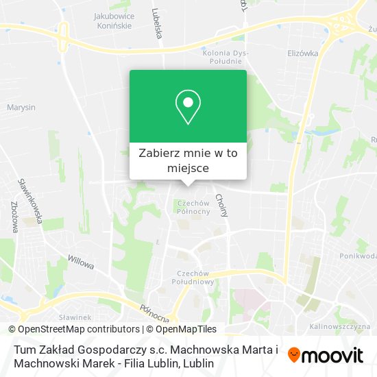 Mapa Tum Zakład Gospodarczy s.c. Machnowska Marta i Machnowski Marek - Filia Lublin