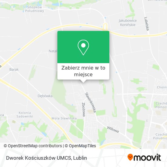 Mapa Dworek Kościuszków UMCS