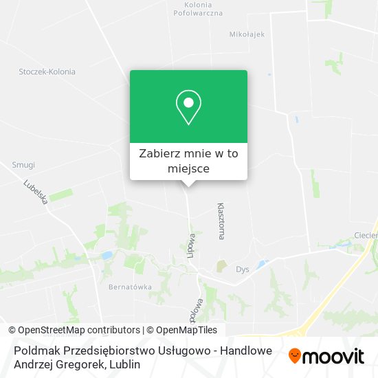 Mapa Poldmak Przedsiębiorstwo Usługowo - Handlowe Andrzej Gregorek