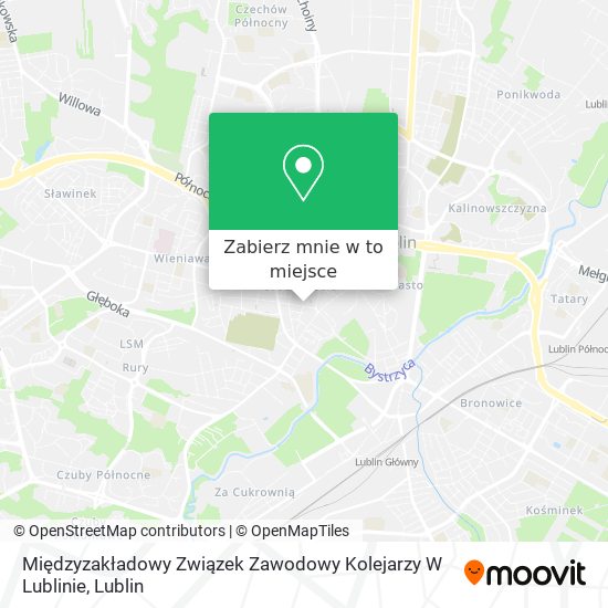 Mapa Międzyzakładowy Związek Zawodowy Kolejarzy W Lublinie