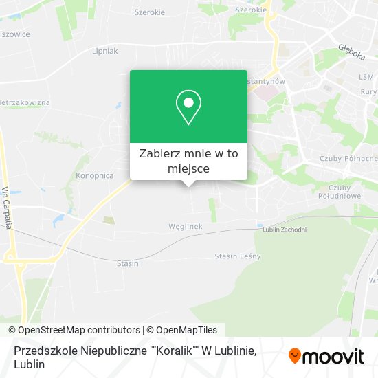 Mapa Przedszkole Niepubliczne ""Koralik"" W Lublinie