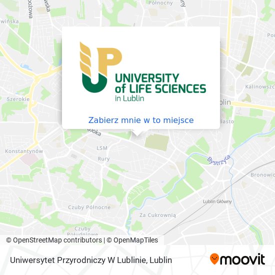 Mapa Uniwersytet Przyrodniczy W Lublinie