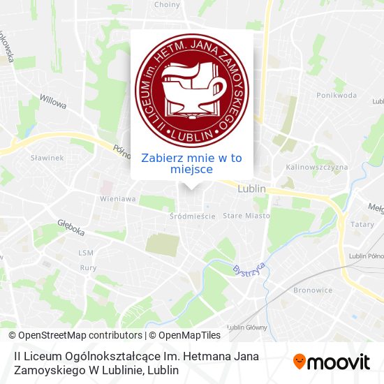 Mapa II Liceum Ogólnokształcące Im. Hetmana Jana Zamoyskiego W Lublinie