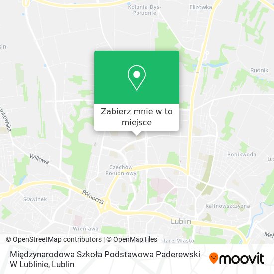 Mapa Międzynarodowa Szkoła Podstawowa Paderewski W Lublinie