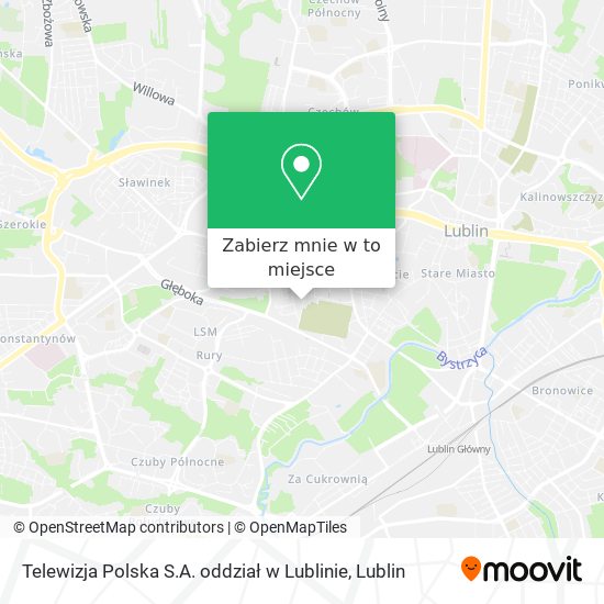 Mapa Telewizja Polska S.A. oddział w Lublinie