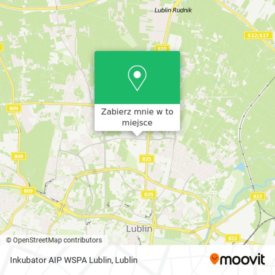 Mapa Inkubator AIP WSPA Lublin