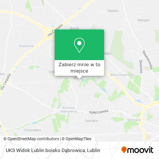 Mapa UKS Widok Lublin boisko Dąbrowica