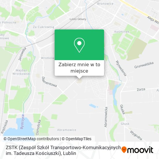 Mapa ZSTK (Zespół Szkół Transportowo-Komunikacyjnych im. Tadeusza Kościuszki)