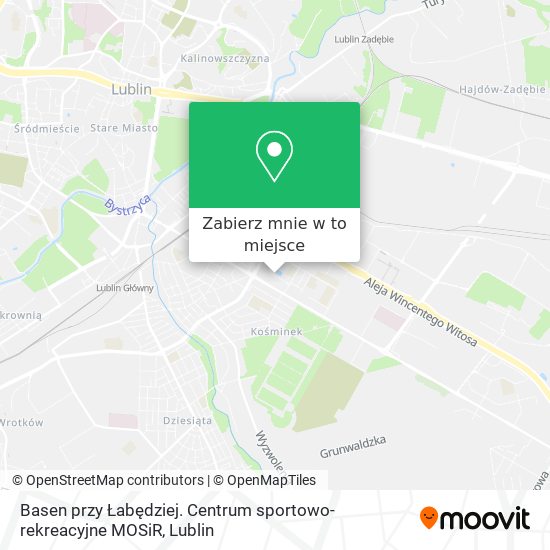 Mapa Basen przy Łabędziej. Centrum sportowo-rekreacyjne MOSiR