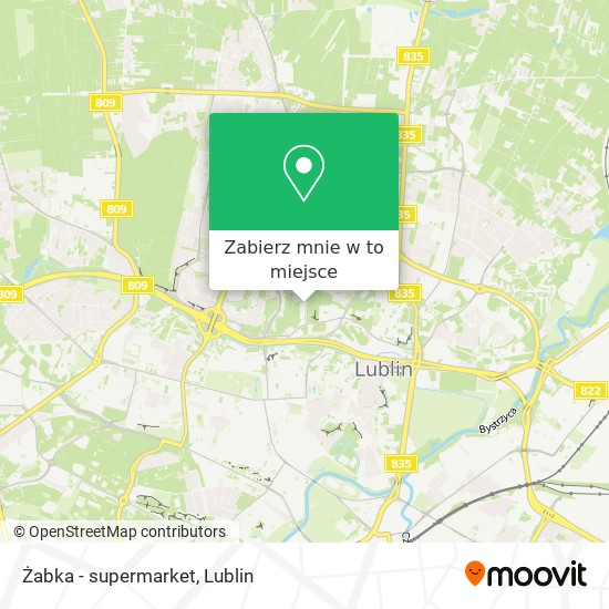 Mapa Żabka - supermarket