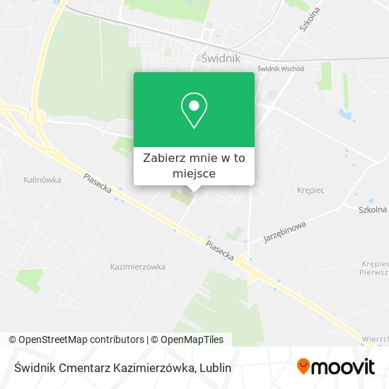 Mapa Świdnik Cmentarz Kazimierzówka