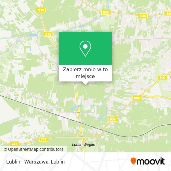 Mapa Lublin - Warszawa