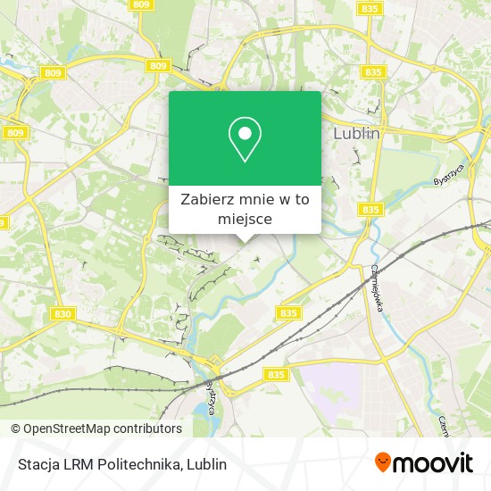 Mapa Stacja LRM  Politechnika