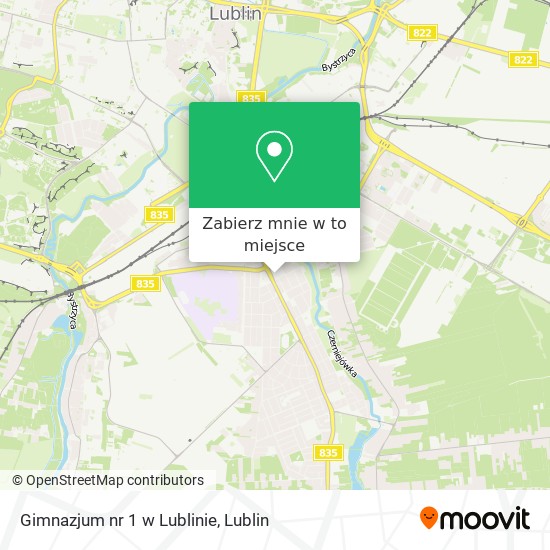 Mapa Gimnazjum nr 1 w Lublinie