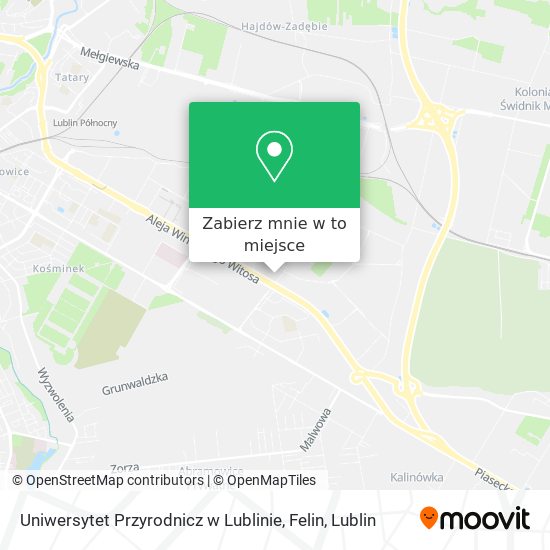 Mapa Uniwersytet Przyrodnicz w Lublinie, Felin
