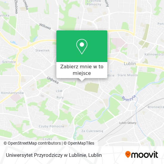 Mapa Uniwersytet Przyrodziczy w Lublinie