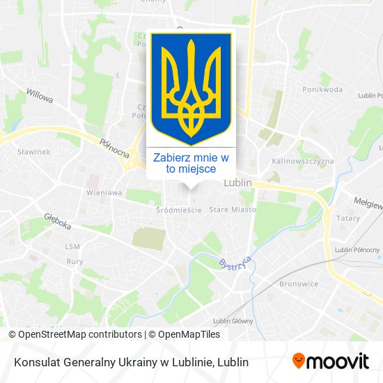 Mapa Konsulat Generalny Ukrainy w Lublinie