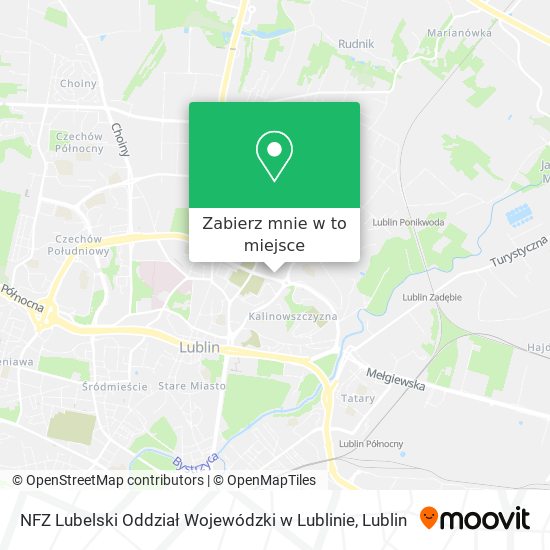 Mapa NFZ Lubelski Oddział Wojewódzki w Lublinie