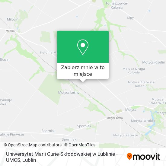 Mapa Uniwersytet Marii Curie-Skłodowskiej w Lublinie - UMCS