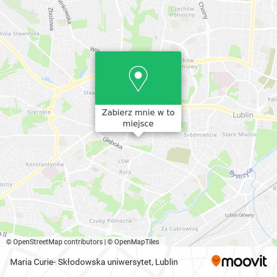 Mapa Maria Curie- Skłodowska uniwersytet