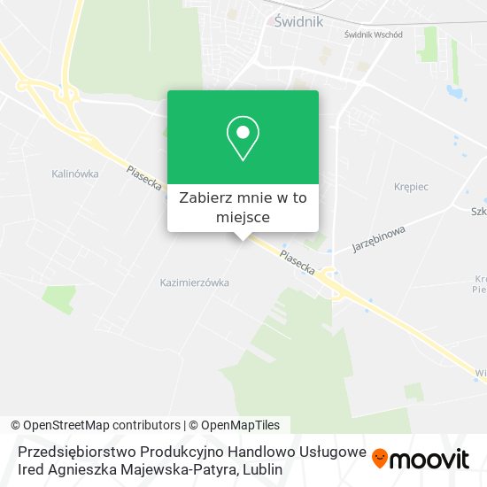 Mapa Przedsiębiorstwo Produkcyjno Handlowo Usługowe Ired Agnieszka Majewska-Patyra