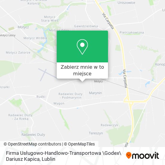 Mapa Firma Usługowo-Handlowo-Transportowa \Godex\ Dariusz Kapica