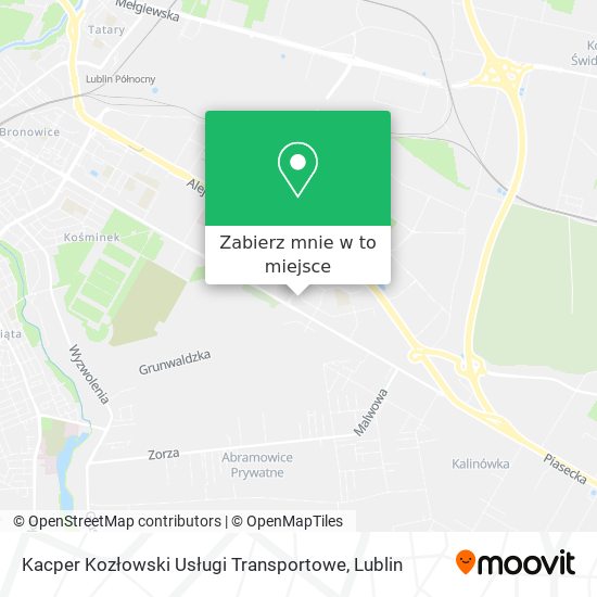 Mapa Kacper Kozłowski Usługi Transportowe