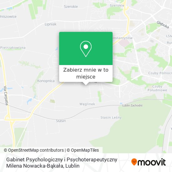 Mapa Gabinet Psychologiczny i Psychoterapeutyczny Milena Nowacka-Bąkała
