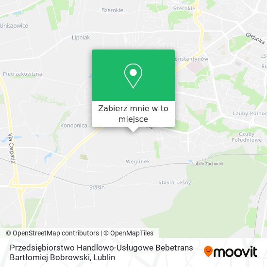 Mapa Przedsiębiorstwo Handlowo-Usługowe Bebetrans Bartłomiej Bobrowski