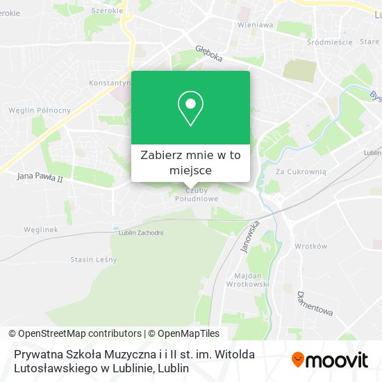 Mapa Prywatna Szkoła Muzyczna i i II st. im. Witolda Lutosławskiego w Lublinie