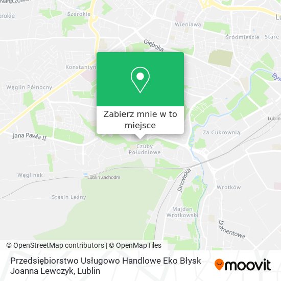 Mapa Przedsiębiorstwo Usługowo Handlowe Eko Błysk Joanna Lewczyk