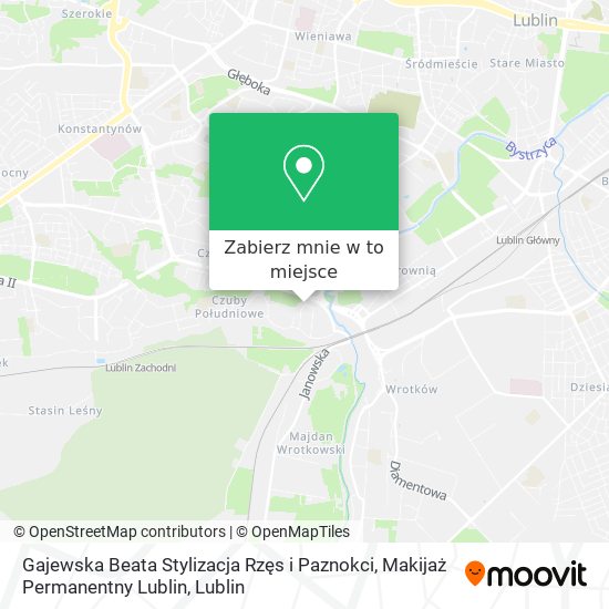 Mapa Gajewska Beata Stylizacja Rzęs i Paznokci, Makijaż Permanentny Lublin