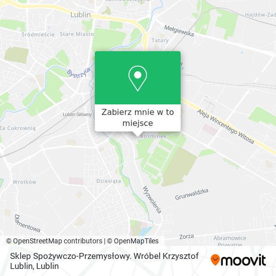 Mapa Sklep Spożywczo-Przemysłowy. Wróbel Krzysztof Lublin