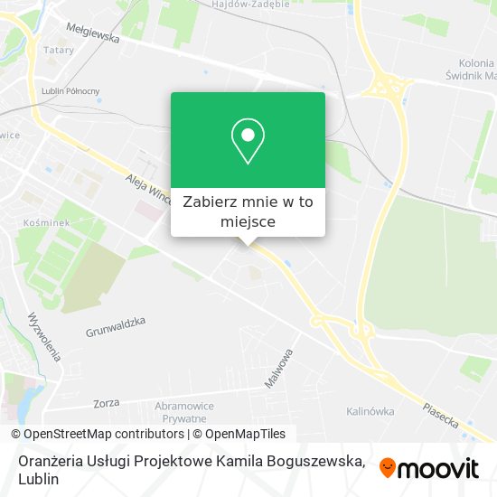 Mapa Oranżeria Usługi Projektowe Kamila Boguszewska