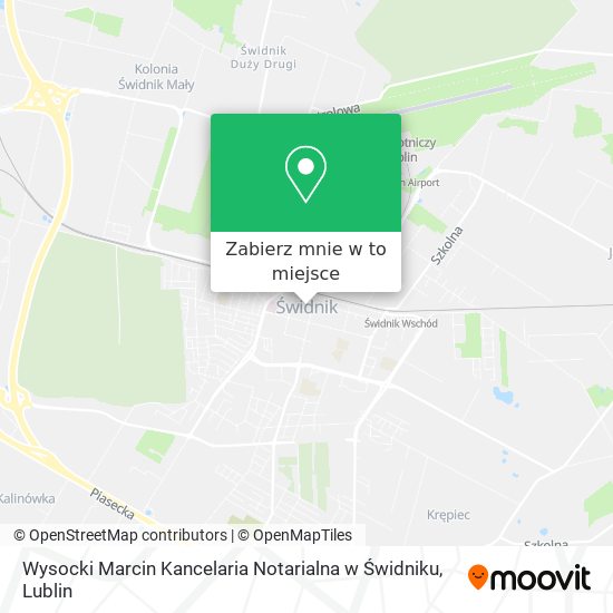 Mapa Wysocki Marcin Kancelaria Notarialna w Świdniku