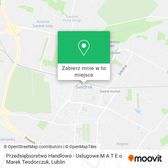 Mapa Przedsiębiorstwo Handlowo - Usługowe M A T E o Marek Teodorczuk