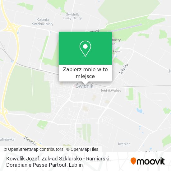 Mapa Kowalik Józef. Zakład Szklarsko - Ramiarski. Dorabianie Passe-Partout