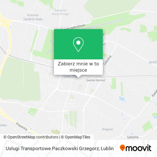 Mapa Usługi Transportowe Paczkowski Grzegorz