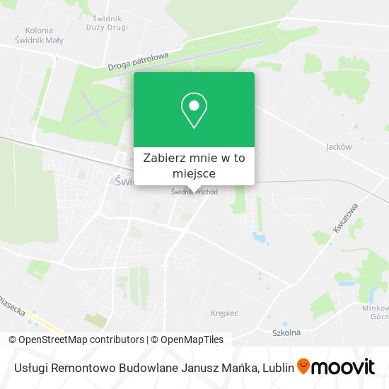 Mapa Usługi Remontowo Budowlane Janusz Mańka