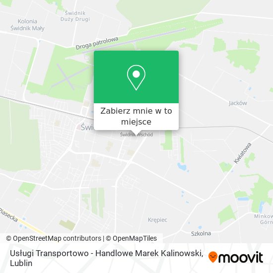 Mapa Usługi Transportowo - Handlowe Marek Kalinowski