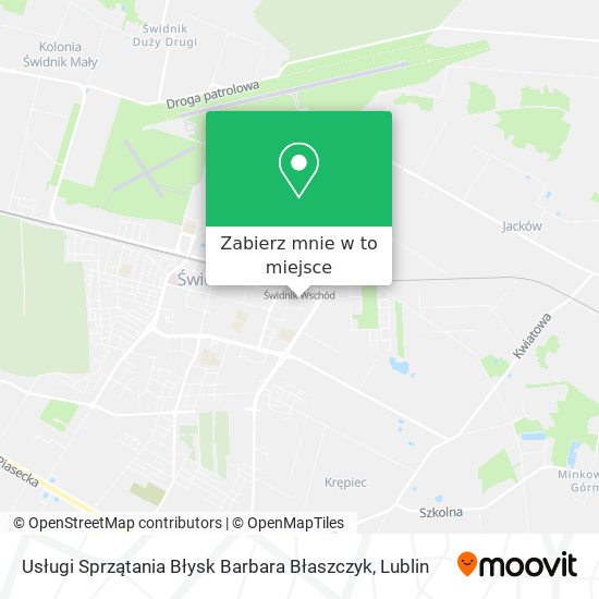Mapa Usługi Sprzątania Błysk Barbara Błaszczyk