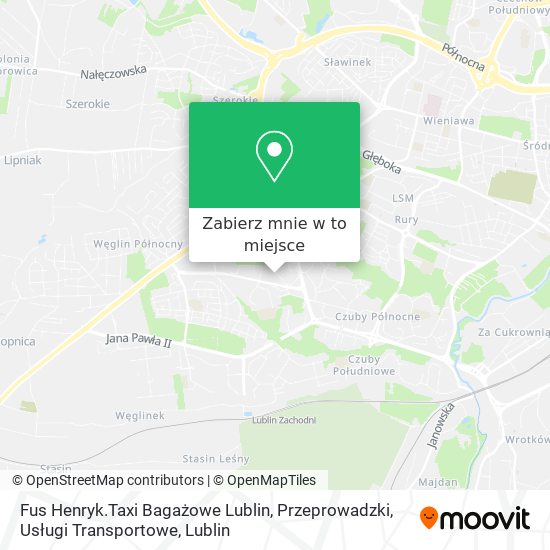 Mapa Fus Henryk.Taxi Bagażowe Lublin, Przeprowadzki, Usługi Transportowe