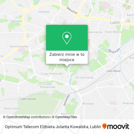 Mapa Optimum Telecom Elżbieta Jolanta Kowalska