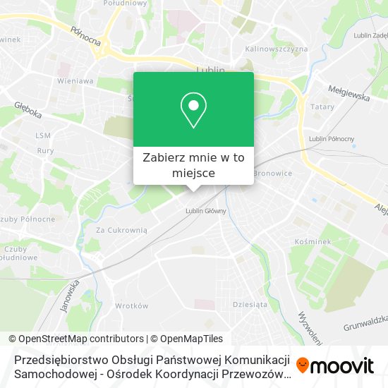 Mapa Przedsiębiorstwo Obsługi Państwowej Komunikacji Samochodowej - Ośrodek Koordynacji Przewozów Lublin